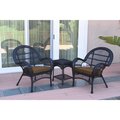Propation W00211-2-CES007 3 Piece Santa Maria Black Wicker Chair Set; Brown Cushion PR1081418